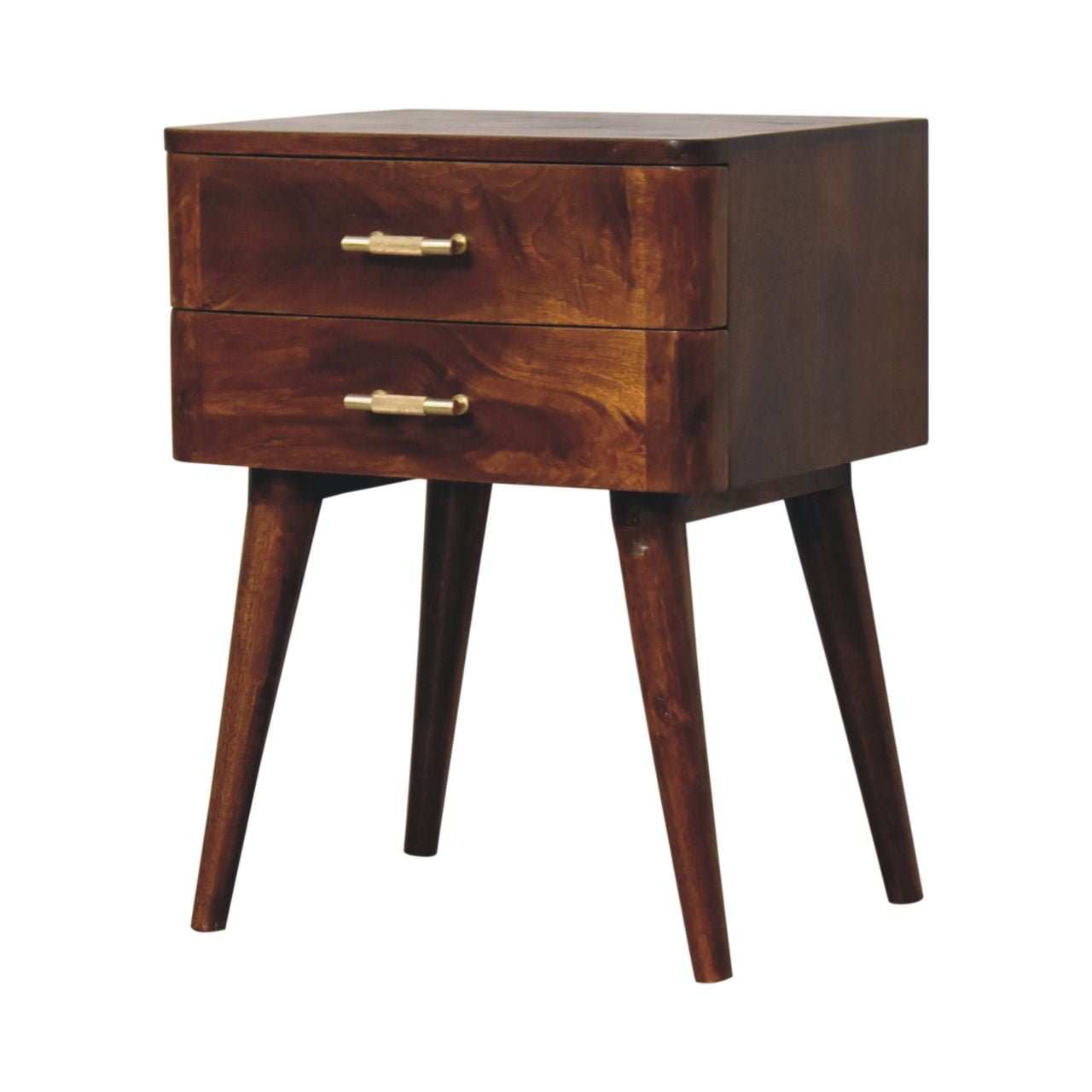 Szafka nocna z litego drewna mango – kasztanowa, 45 cm — model IN3717 - Image 3