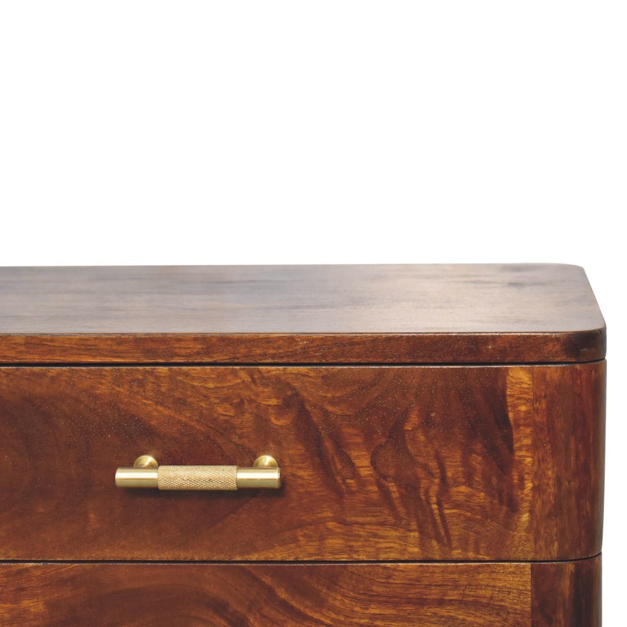 Szafka nocna z litego drewna mango – kasztanowa, 45 cm — model IN3717 - Image 4