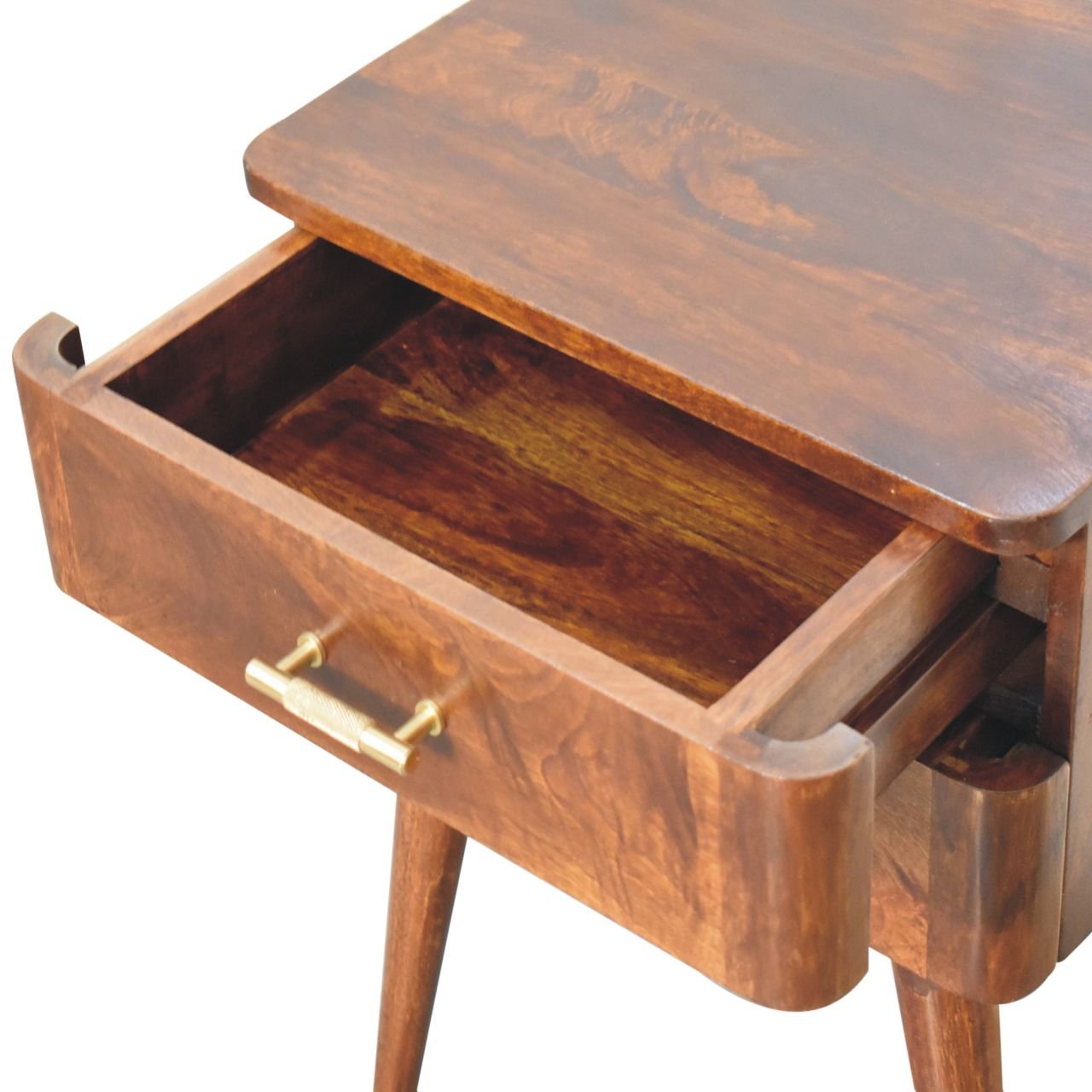 Szafka nocna z litego drewna mango – kasztanowa, 45 cm — model IN3717 - Image 6