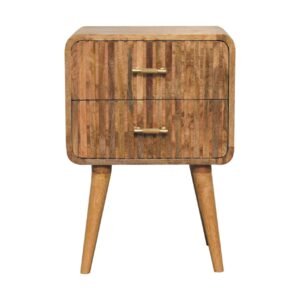 Szafka nocna z litego drewna mango – dębowa, 45 cm — model IN3718