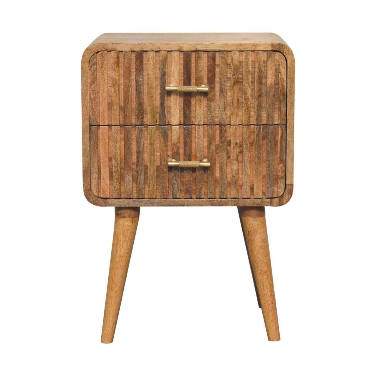 Szafka nocna z litego drewna mango – dębowa, 45 cm — model IN3718