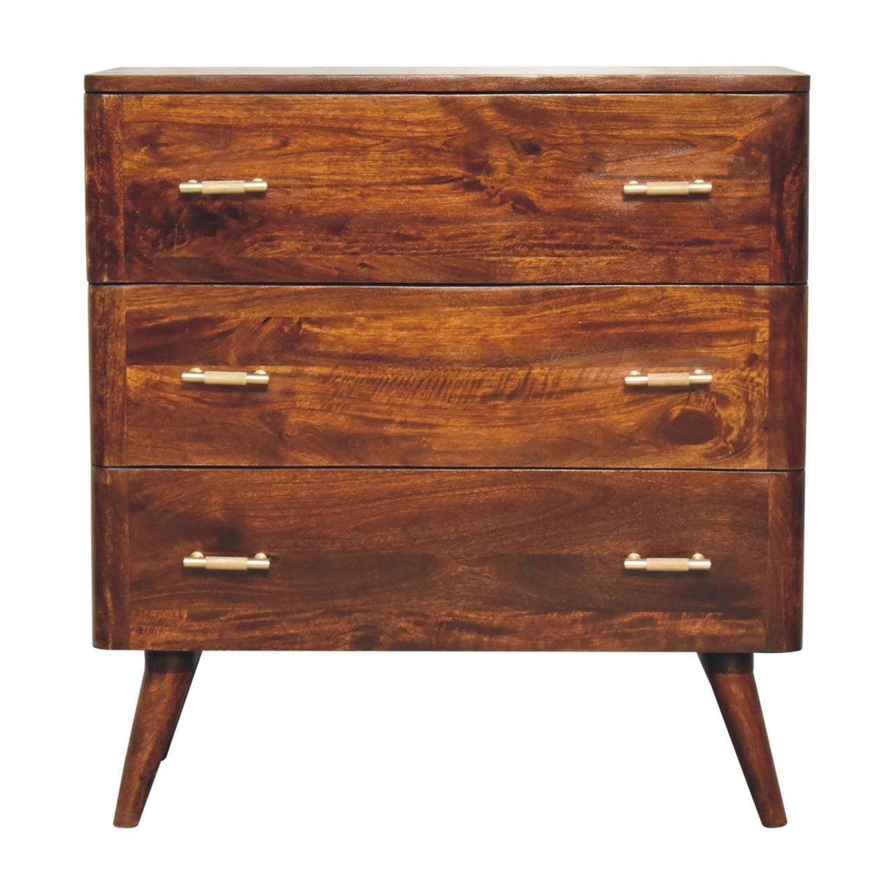Komoda z litego drewna mango – kasztanowa, 75 cm — model IN3720