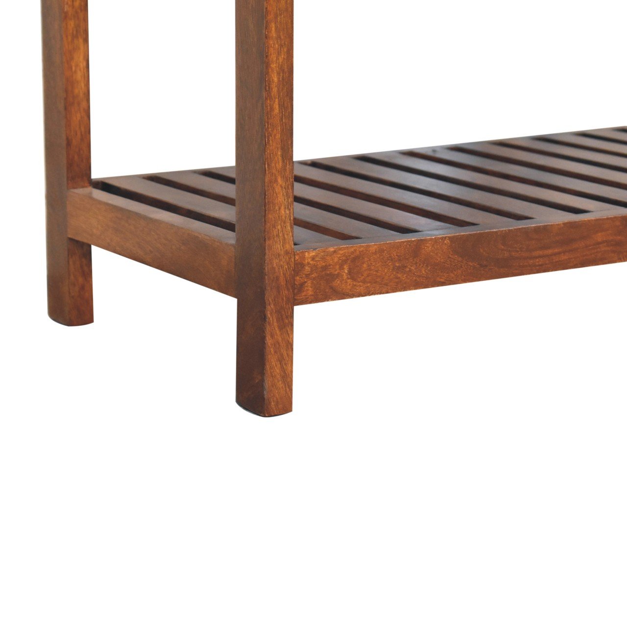 Ławka z litego drewna mango – kasztanowa, 80 cm — model IN3726 - Image 8
