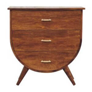 Komoda z litego drewna mango – kasztanowa, 70 cm — model IN3727