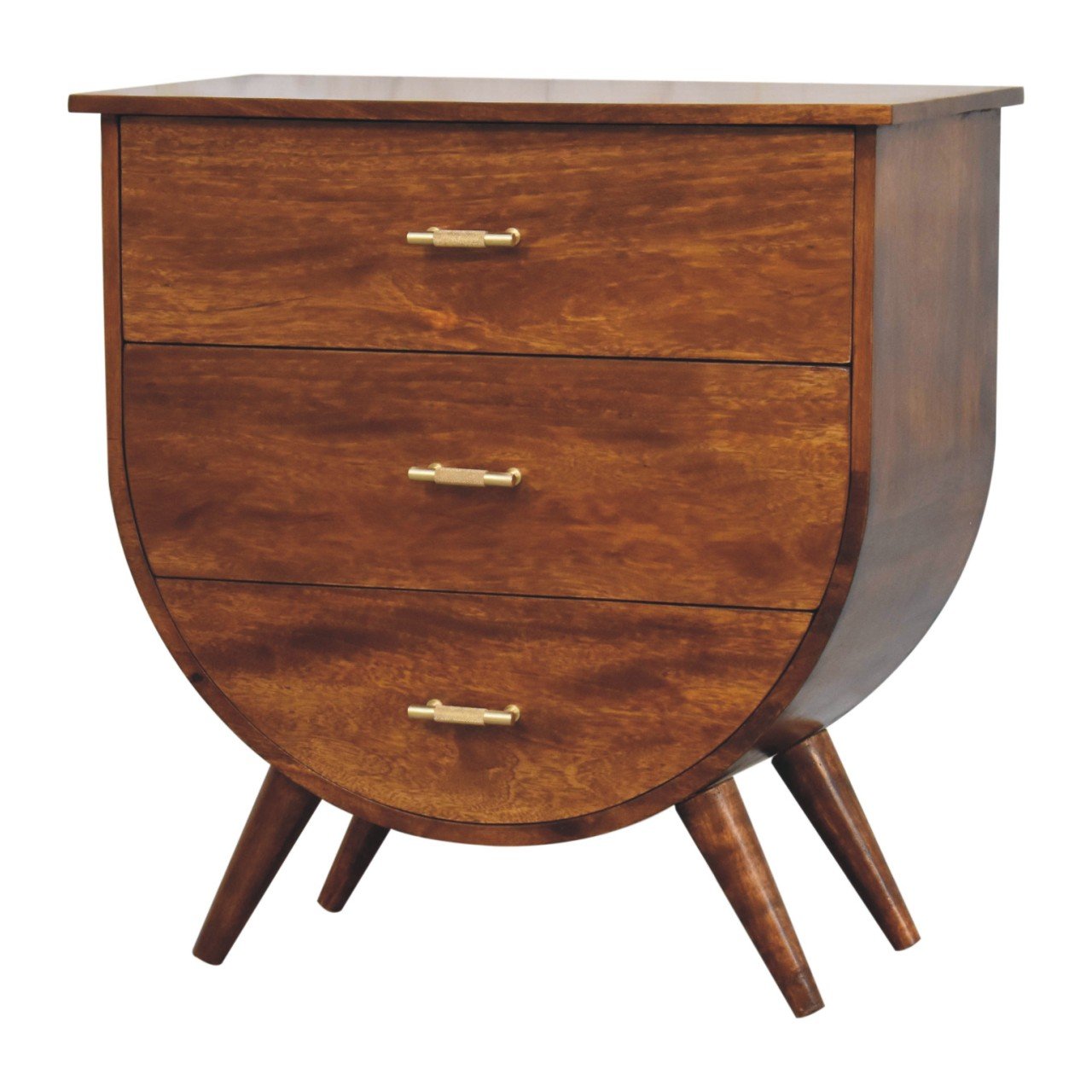 Komoda z litego drewna mango – kasztanowa, 70 cm — model IN3727 - Image 3