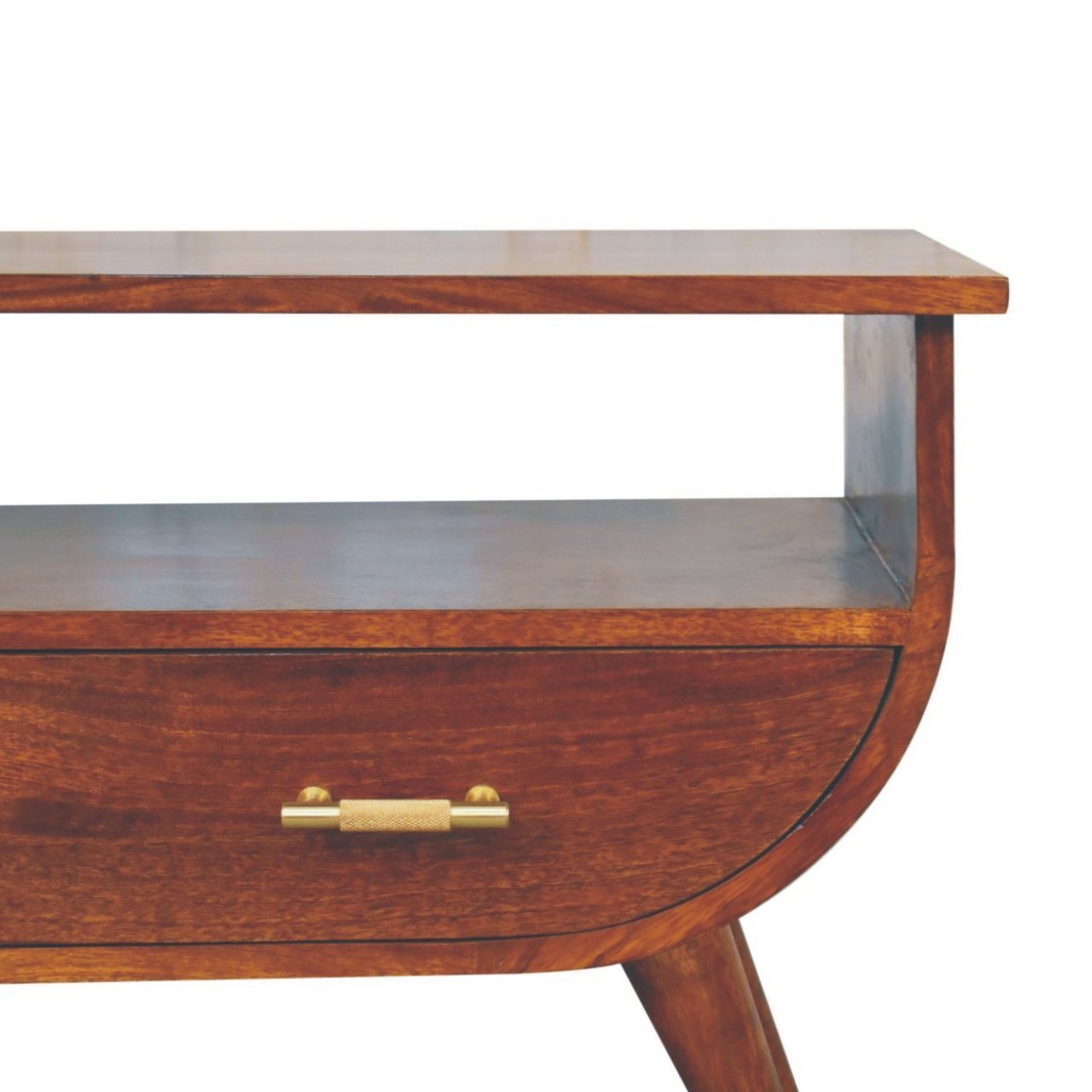 Szafka RTV z litego drewna mango – kasztanowa, 90 cm — model IN3728 - Image 4