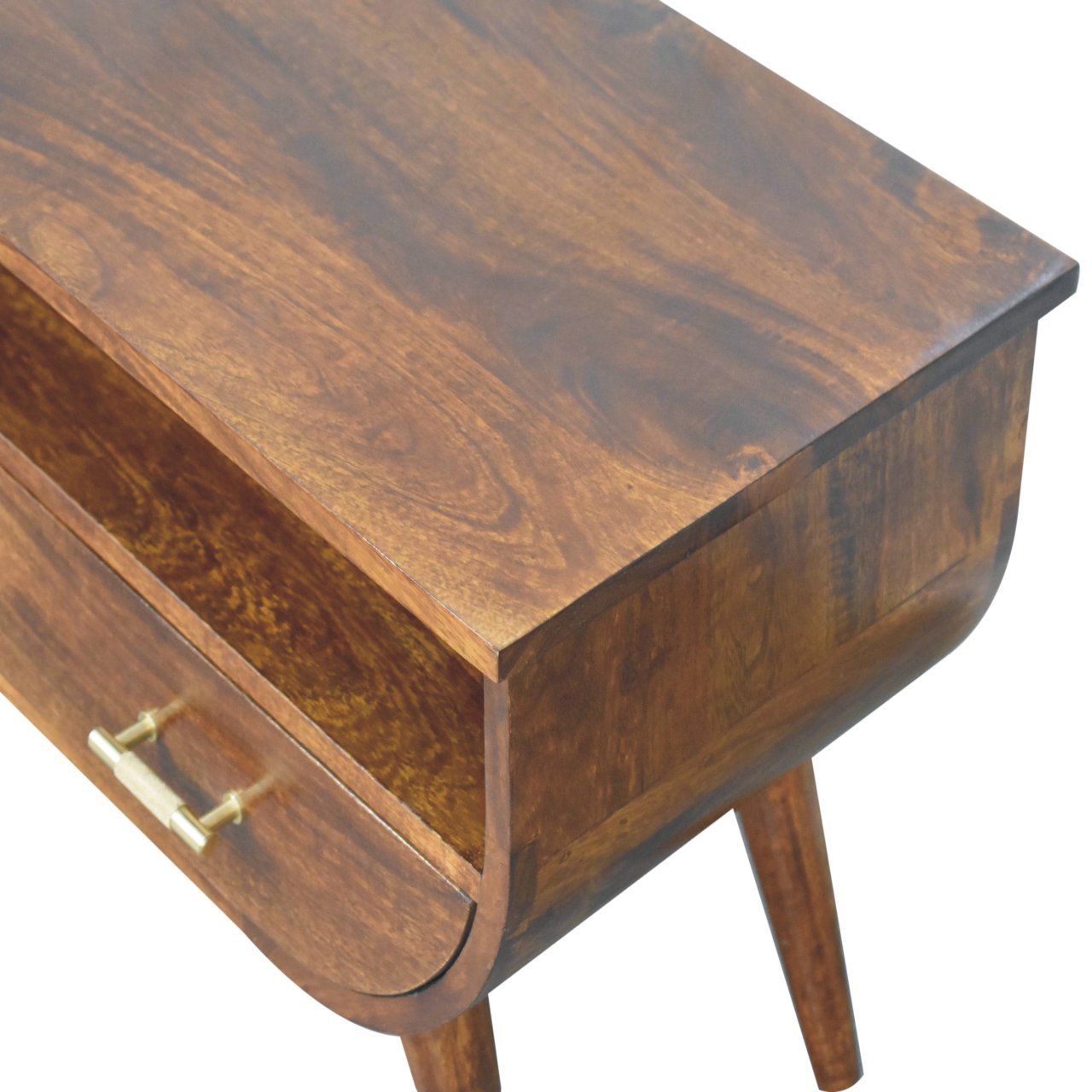 Szafka RTV z litego drewna mango – kasztanowa, 90 cm — model IN3728 - Image 5