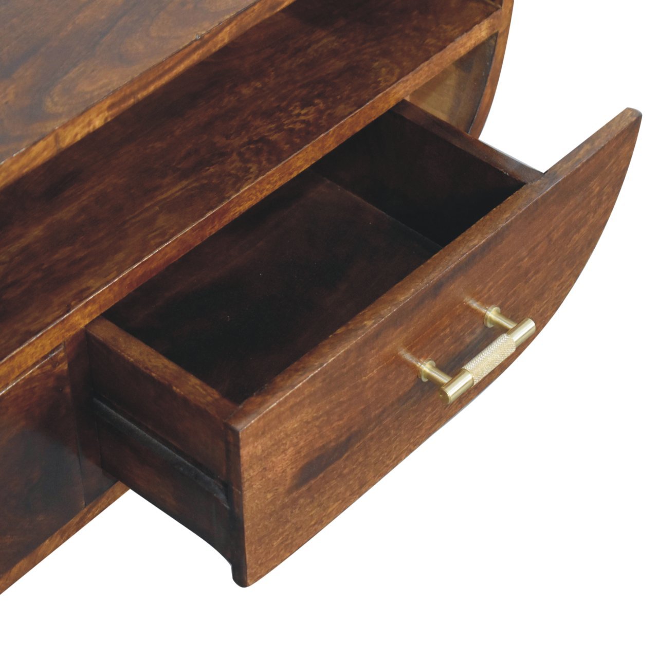 Szafka RTV z litego drewna mango – kasztanowa, 90 cm — model IN3728 - Image 6