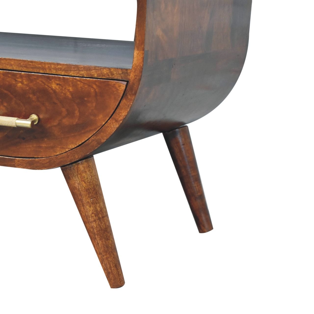Stolik kawowy z litego drewna mango – kasztanowy, 80 cm — model IN3729 - Image 7