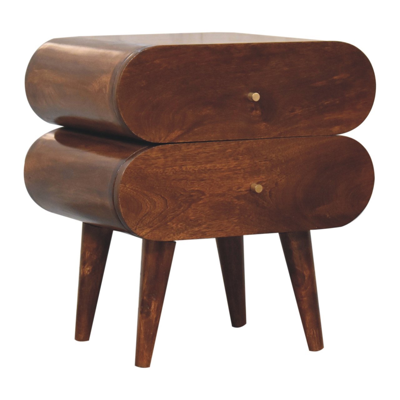 Szafka nocna z litego drewna mango – kasztanowa, 45 cm — model IN3730 - Image 2