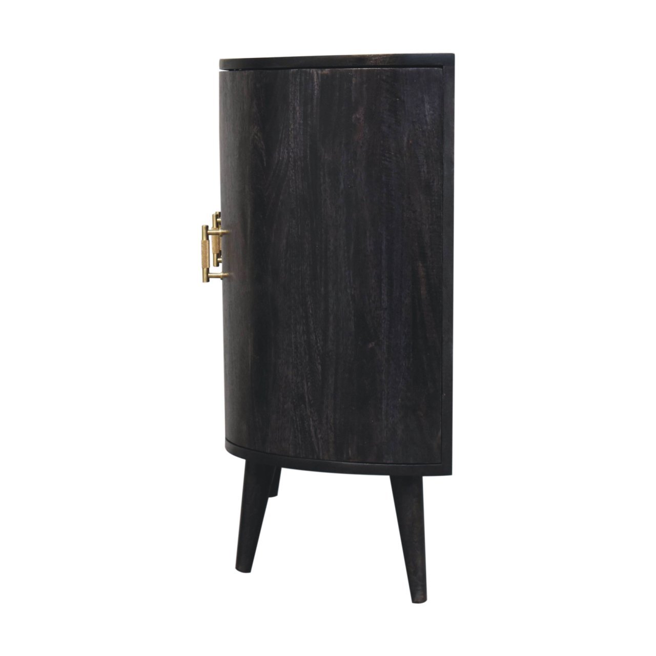 Szafka z litego drewna mango – czarna, 120 cm - obrazek 8