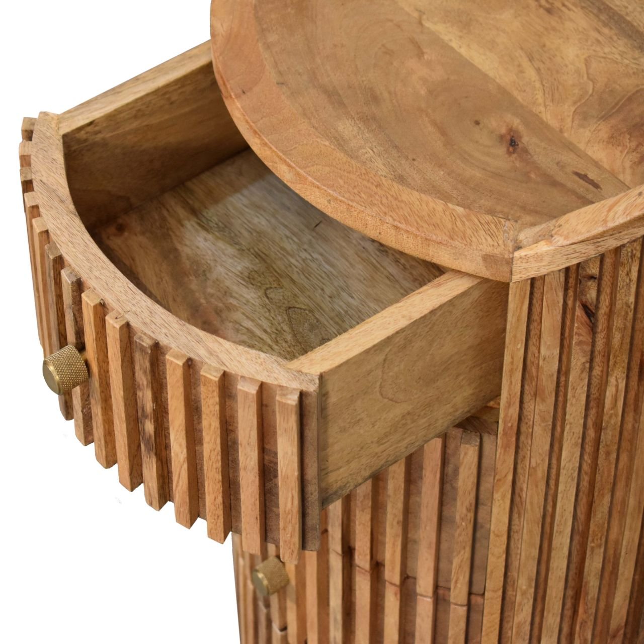 Szafka nocna Artisan IN3734 – lite drewno mango, wykończenie dębowe - obrazek 6