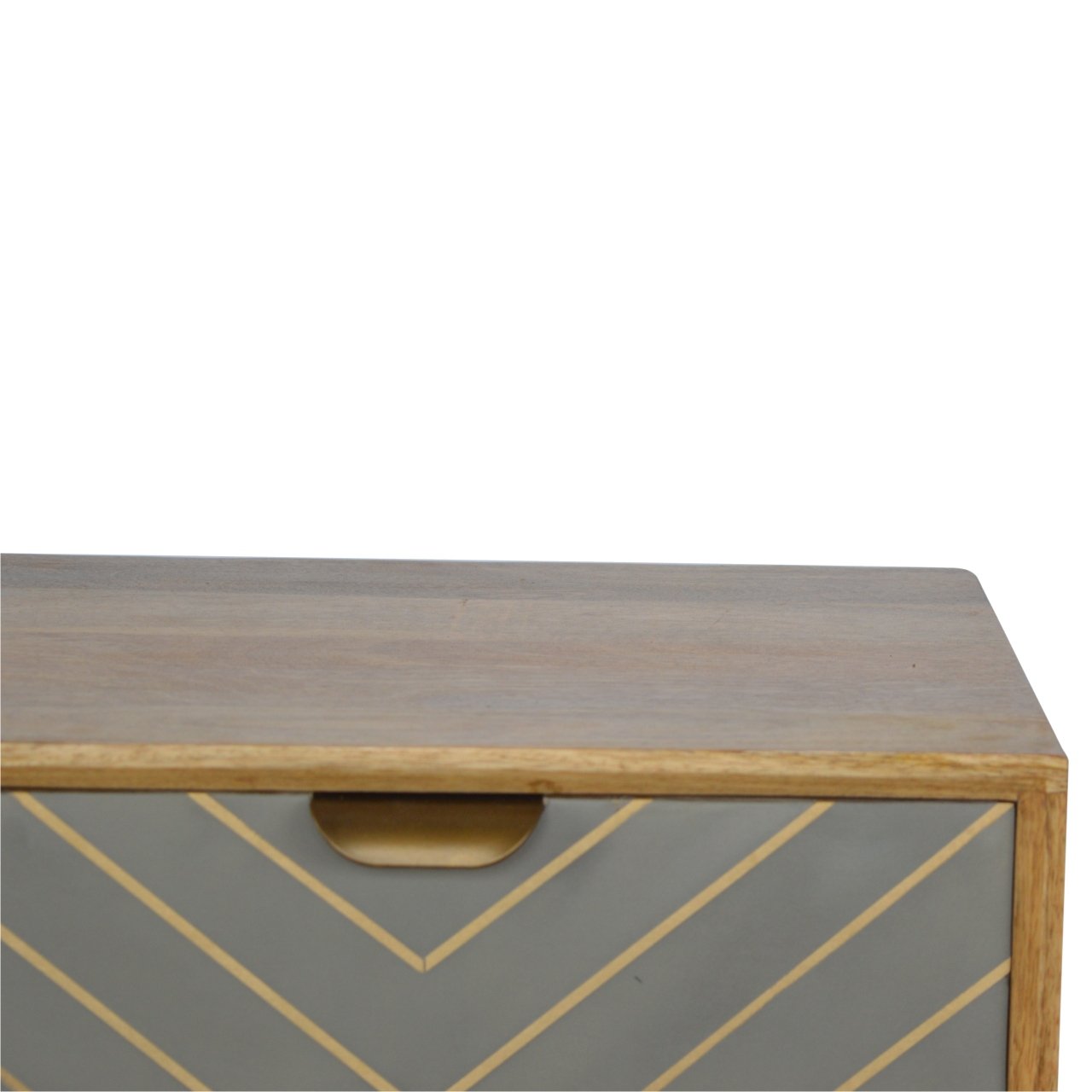 Szafka nocna z litego drewna mango – dębowa, 45 cm — model IN374 - Image 3