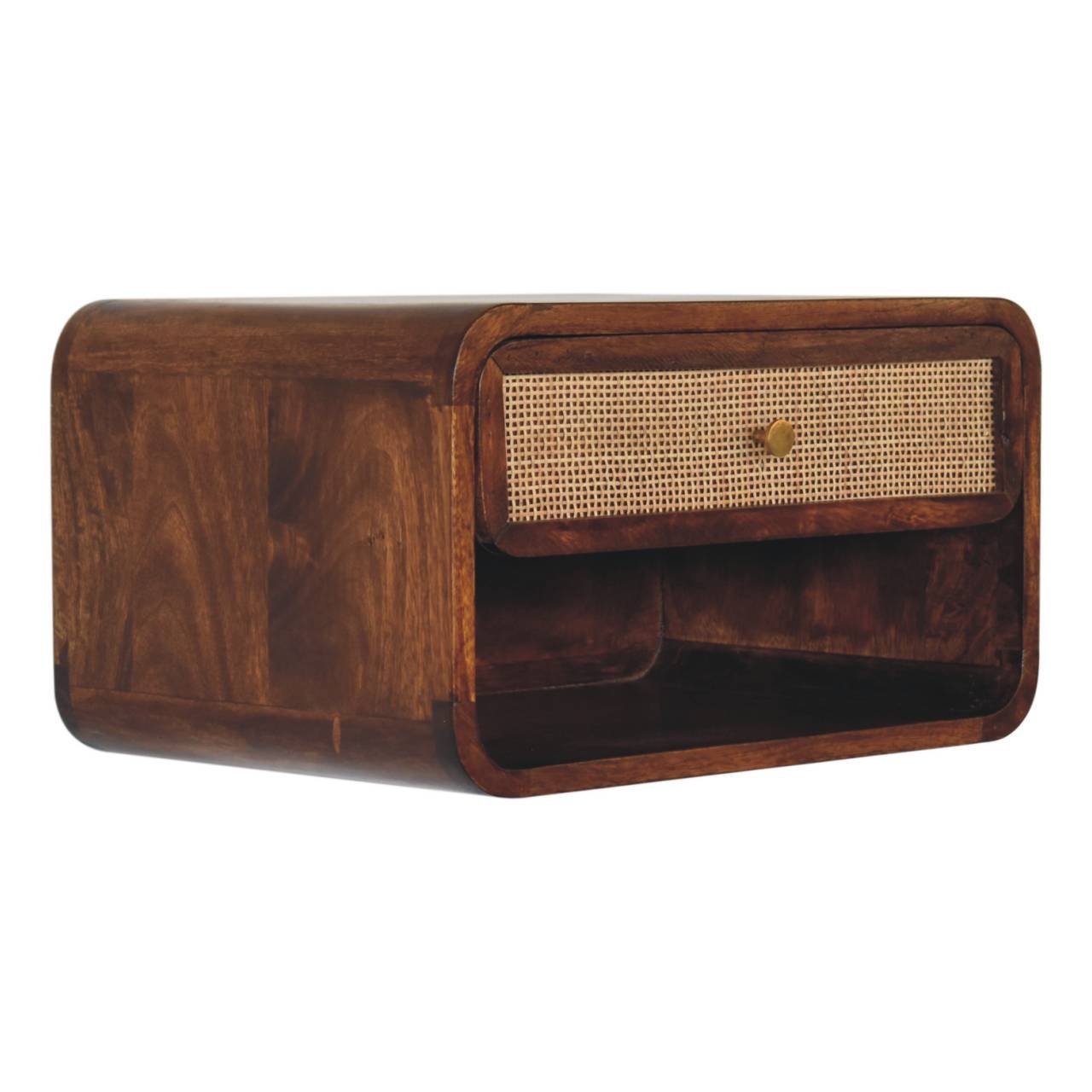 Szafka nocna z litego drewna mango – kasztanowa, 45 cm — model IN3743 - Image 2