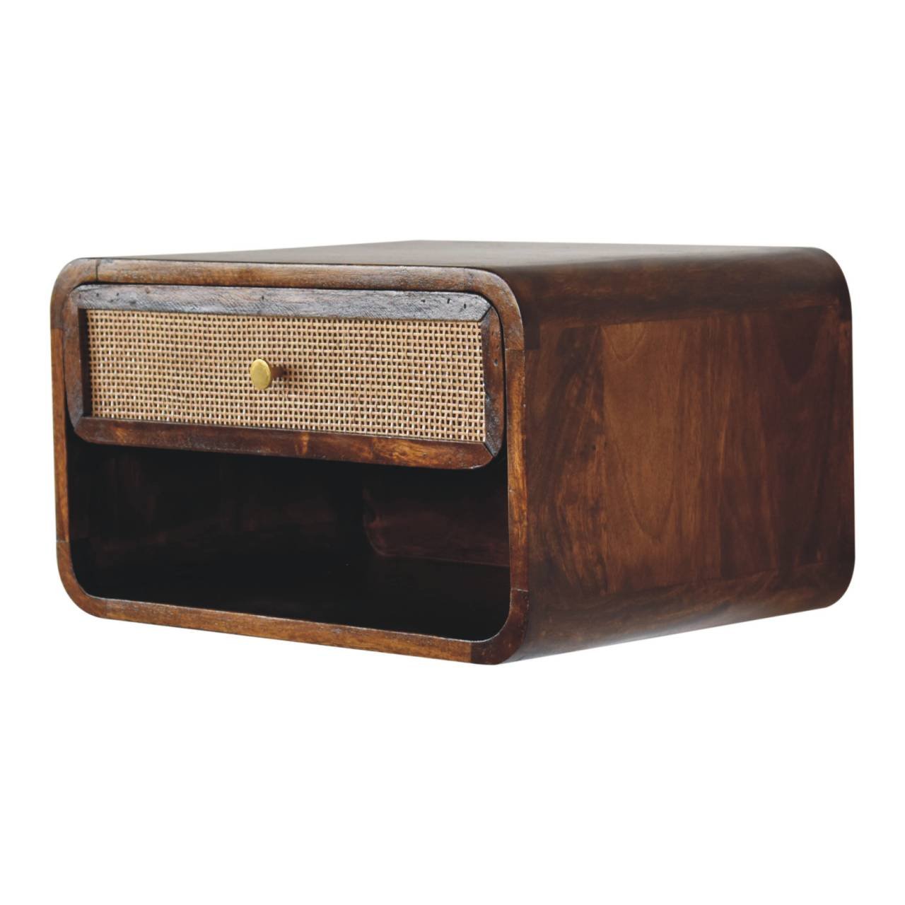 Szafka nocna z litego drewna mango – kasztanowa, 45 cm — model IN3743 - Image 3