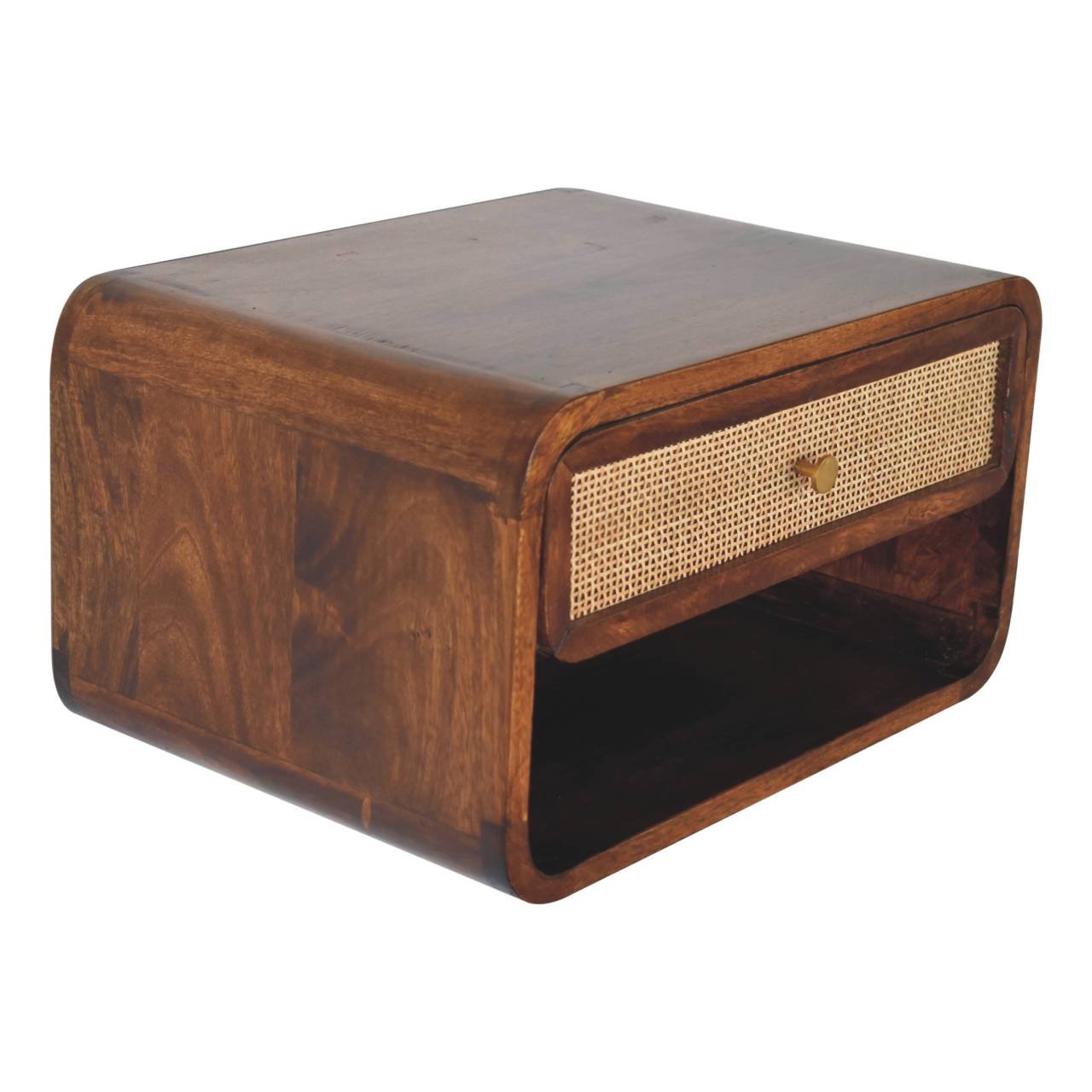Szafka nocna z litego drewna mango – kasztanowa, 45 cm — model IN3743 - Image 5
