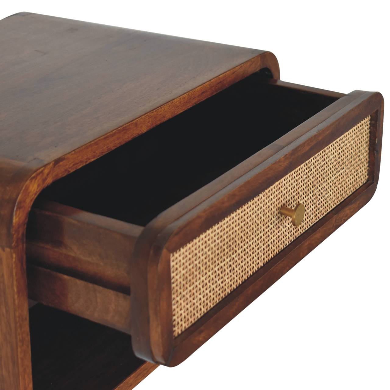 Szafka nocna z litego drewna mango – kasztanowa, 45 cm — model IN3743 - Image 6