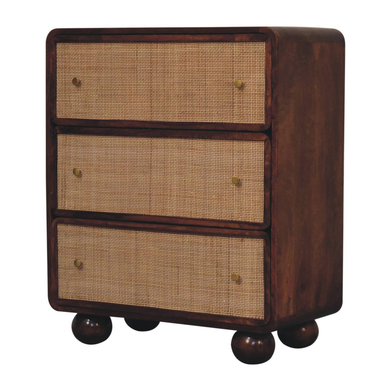 Komoda z litego drewna mango – kasztanowa, 70 cm — model IN3744 - Image 2