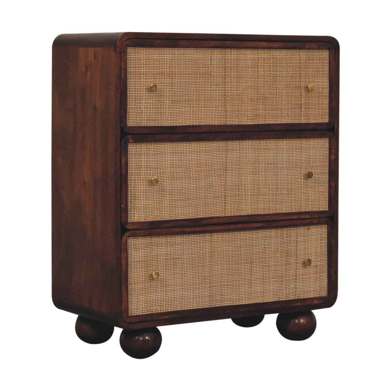 Komoda z litego drewna mango – kasztanowa, 70 cm — model IN3744 - Image 3