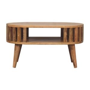 Stolik kawowy z litego drewna mango – dębowy, 65 cm