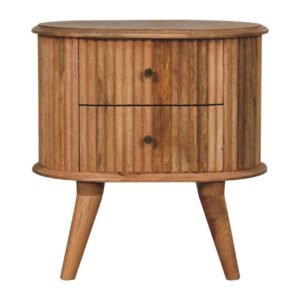 Szafka nocna z litego drewna mango – dębowa, 48 cm