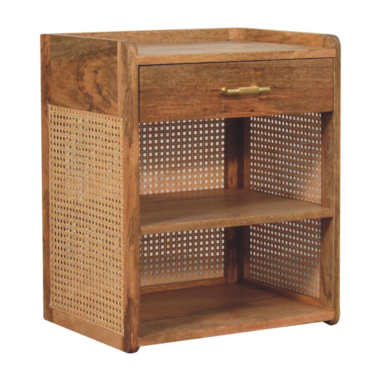 Szafka nocna Artisan IN3755 – lite drewno mango, wykończenie dębowe - obrazek 2