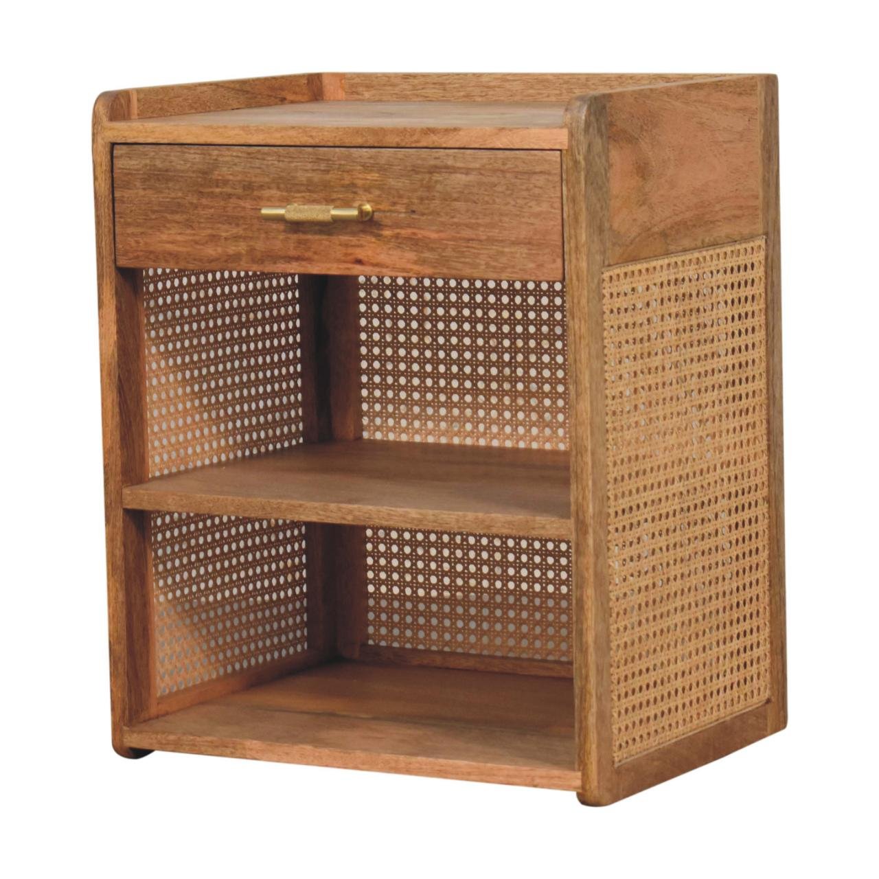 Szafka nocna Artisan IN3755 – lite drewno mango, wykończenie dębowe - obrazek 3