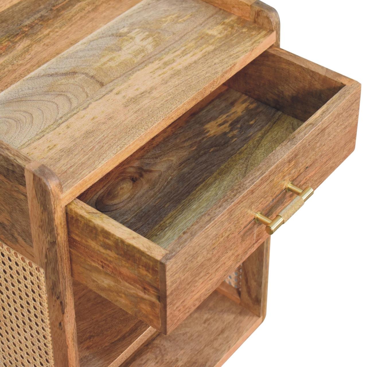 Szafka nocna Artisan IN3755 – lite drewno mango, wykończenie dębowe - obrazek 6