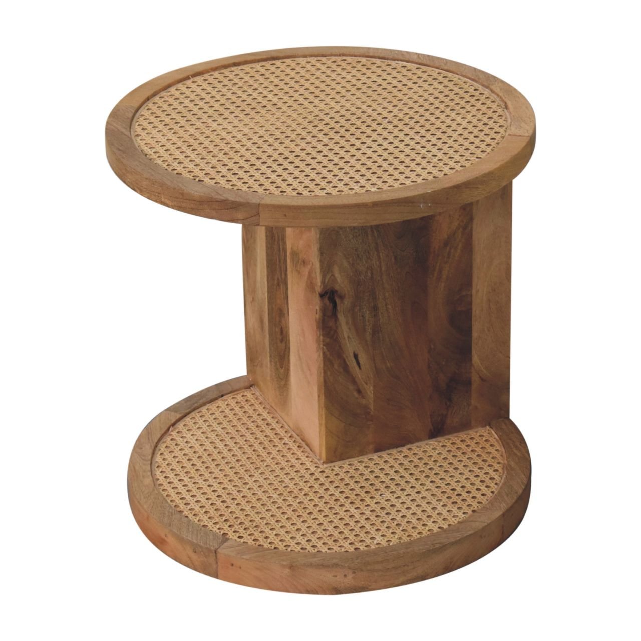 Stolik kawowy z litego drewna mango – dębowy, 45 cm - Image 4