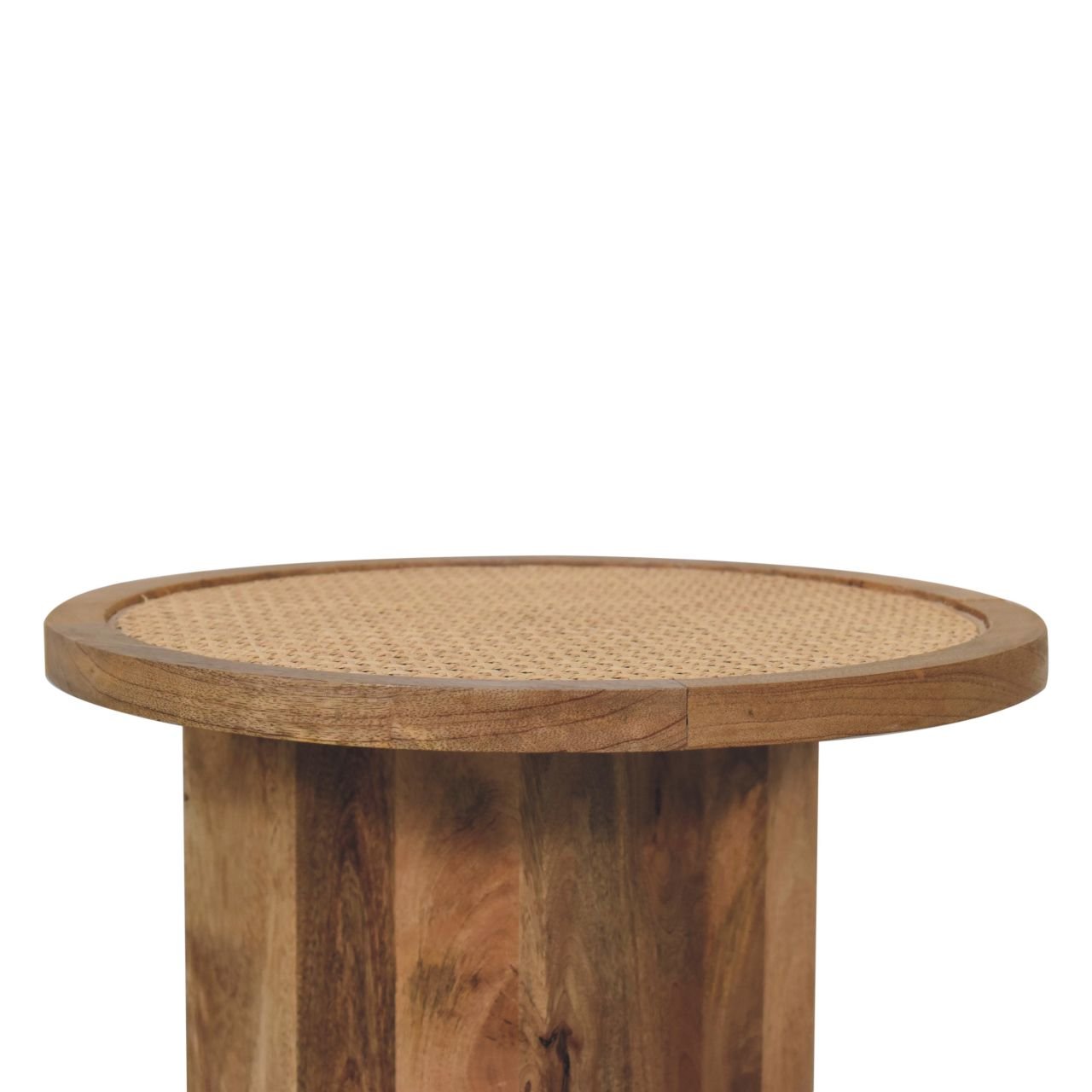 Stolik kawowy z litego drewna mango – dębowy, 45 cm - Image 5