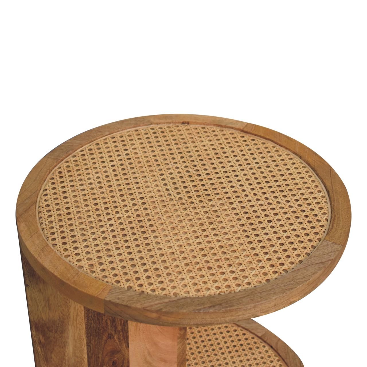 Stolik kawowy z litego drewna mango – dębowy, 45 cm - Image 6