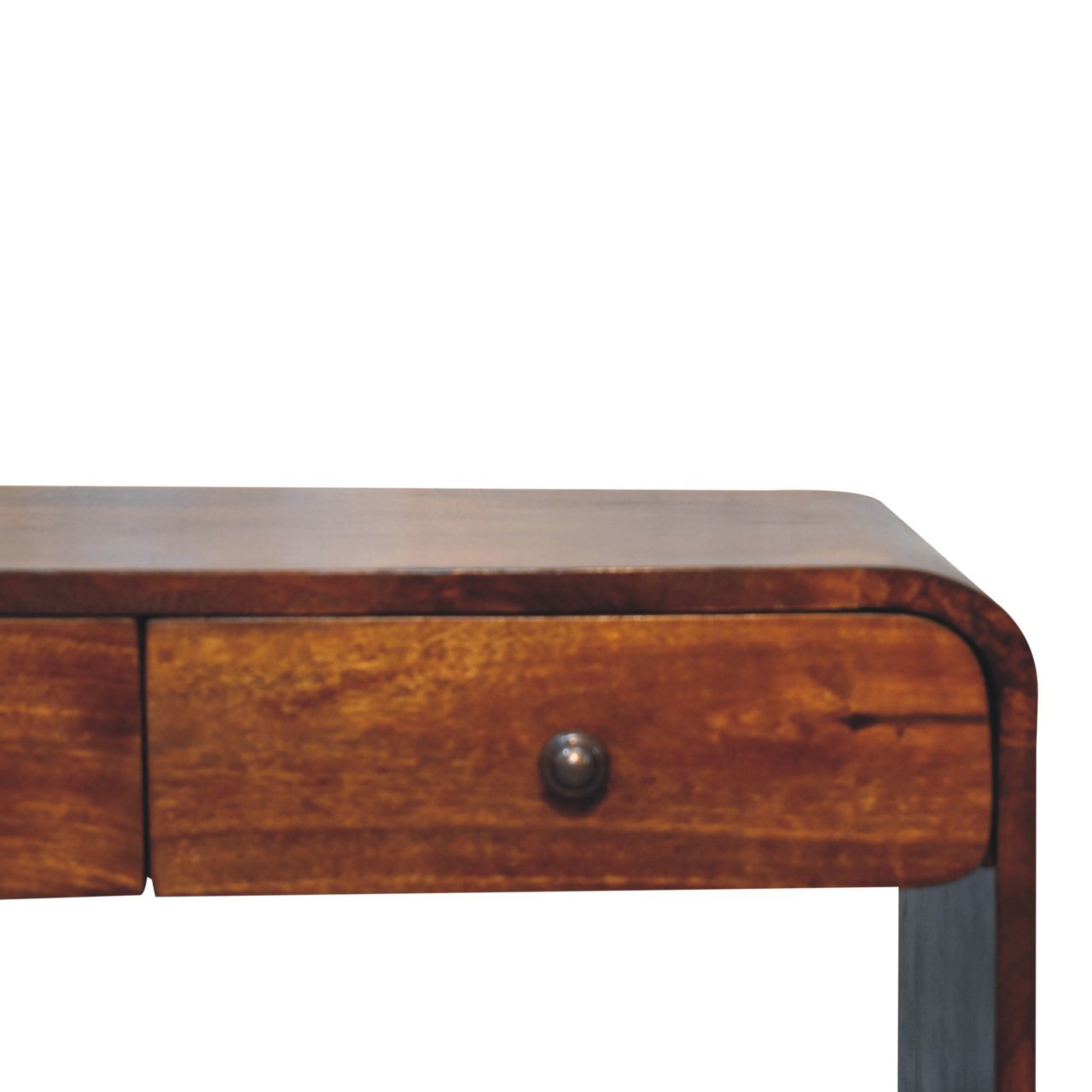 Szafka RTV z litego drewna mango – kasztanowa, 110 cm — model IN3761 - obrazek 4