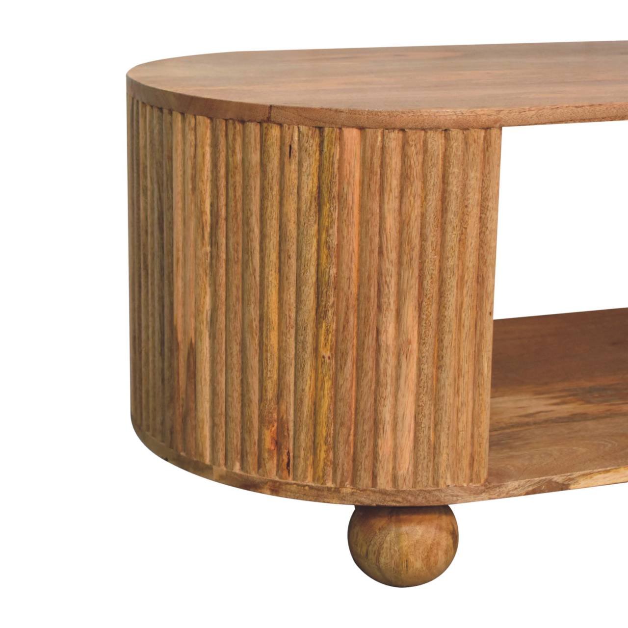 Stolik kawowy Artisan IN3762 – lite drewno mango, wykończenie dębowe - obrazek 8