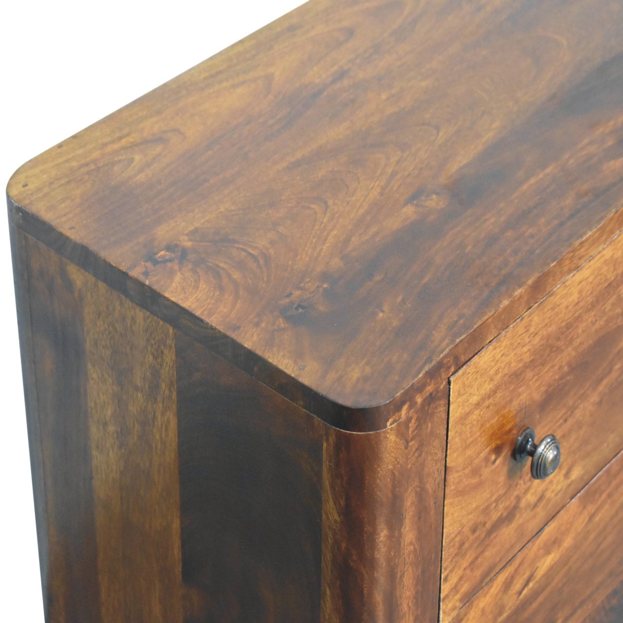 Komoda z litego drewna mango – kasztanowa, 75 cm — model IN3763 - obrazek 5