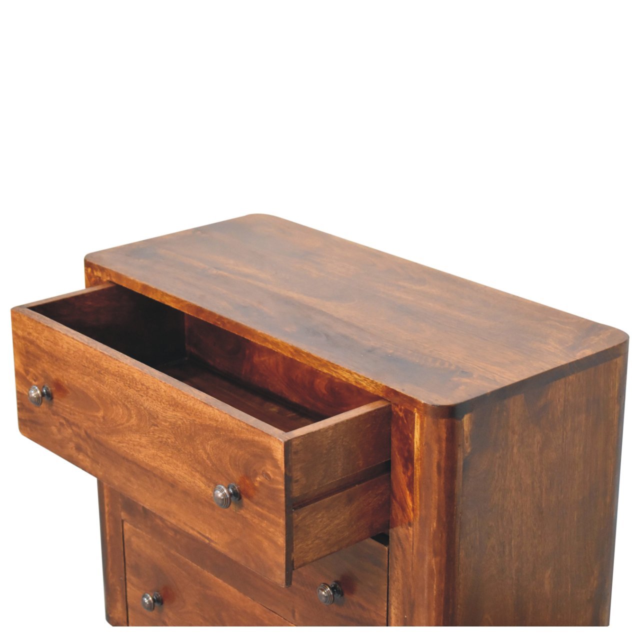 Komoda z litego drewna mango – kasztanowa, 75 cm — model IN3763 - obrazek 6