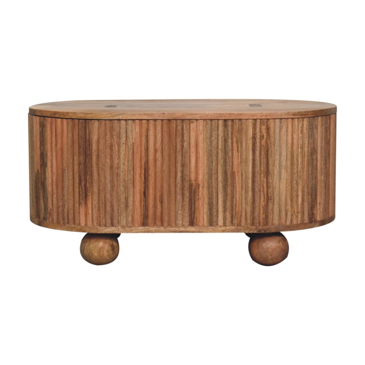 Stolik kawowy z litego drewna mango – dębowy, 82 cm