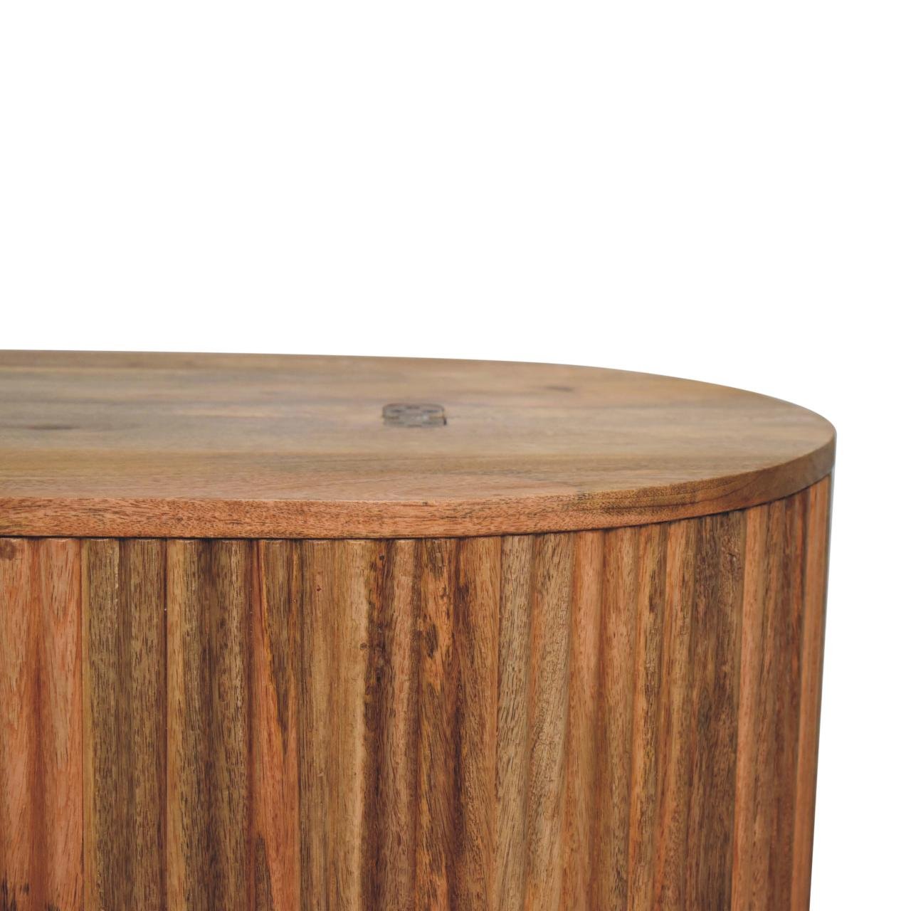 Stolik kawowy z litego drewna mango – dębowy, 82 cm - Image 4