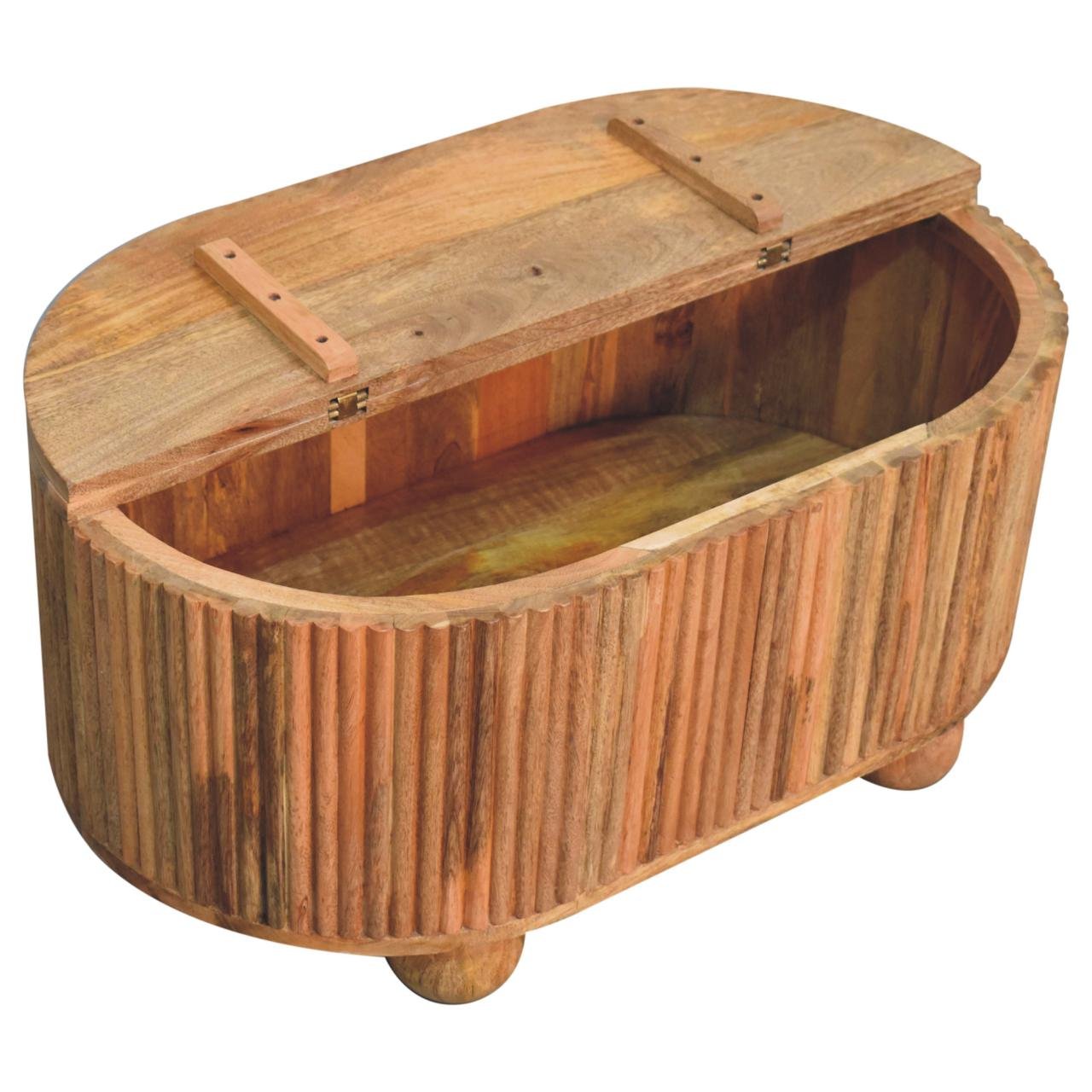 Stolik kawowy z litego drewna mango – dębowy, 82 cm - Image 7
