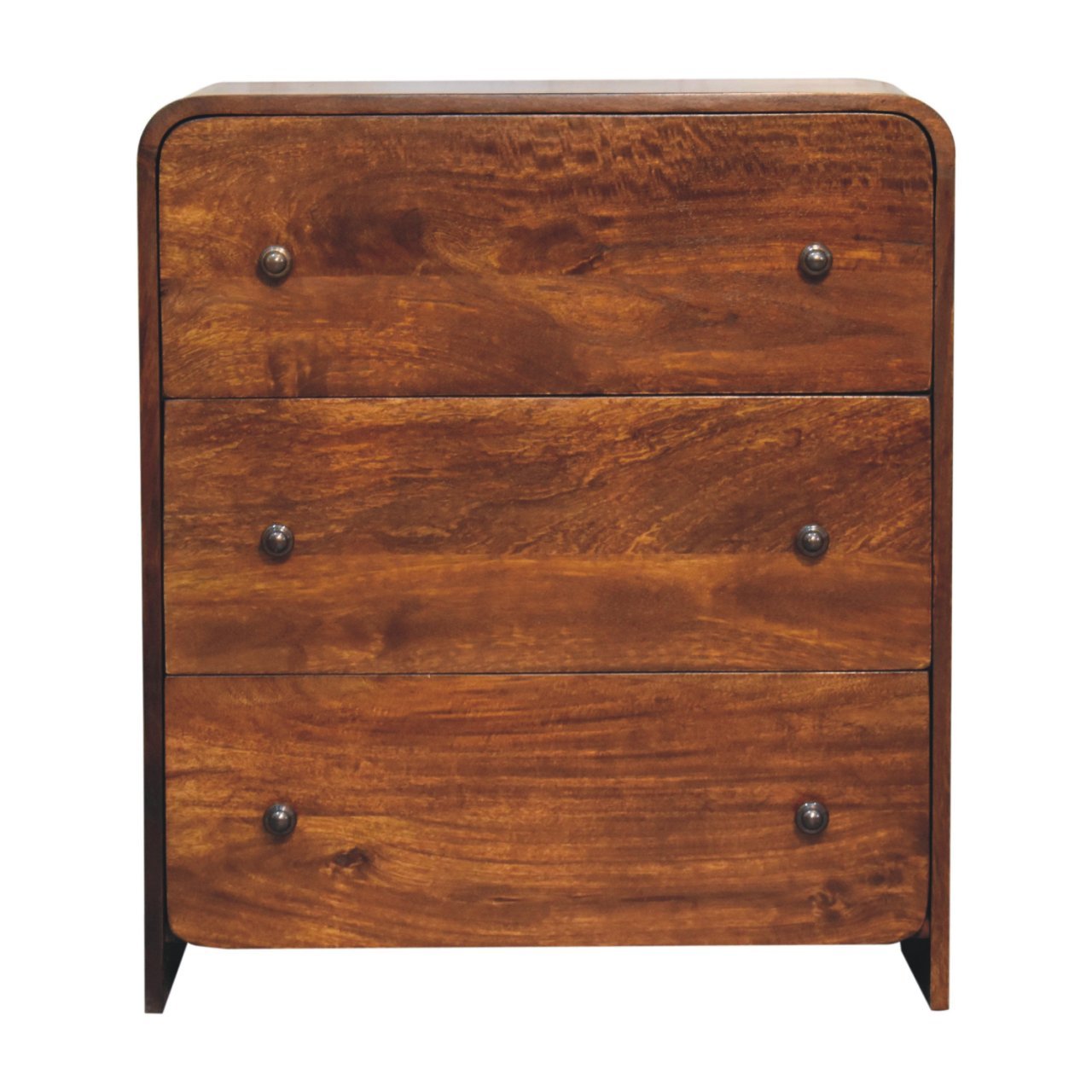 Komoda z litego drewna mango – kasztanowa, 70 cm — model IN3768