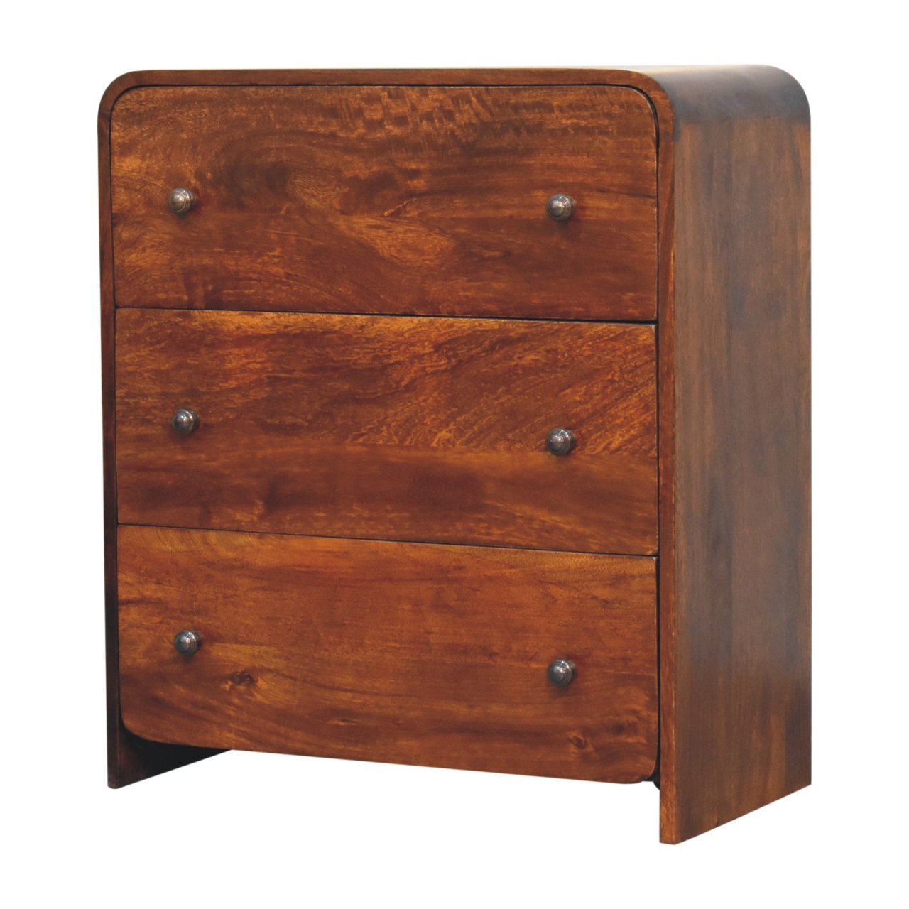 Komoda z litego drewna mango – kasztanowa, 70 cm — model IN3768 - obrazek 2