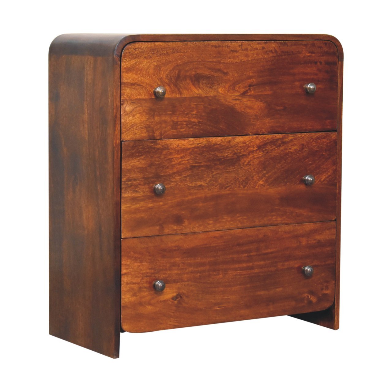 Komoda z litego drewna mango – kasztanowa, 70 cm — model IN3768 - obrazek 3