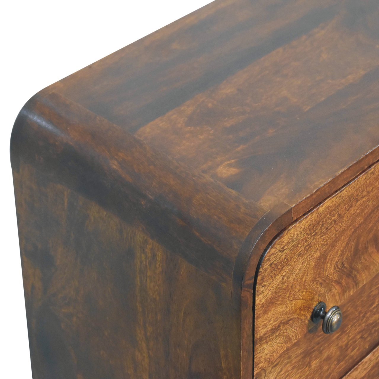 Komoda z litego drewna mango – kasztanowa, 70 cm — model IN3768 - obrazek 5