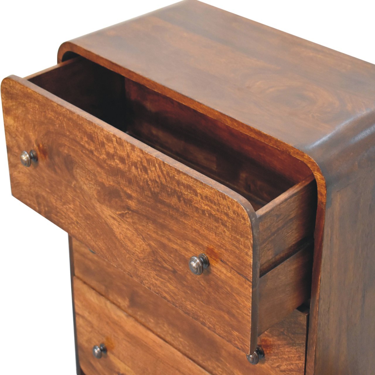 Komoda z litego drewna mango – kasztanowa, 70 cm — model IN3768 - obrazek 6