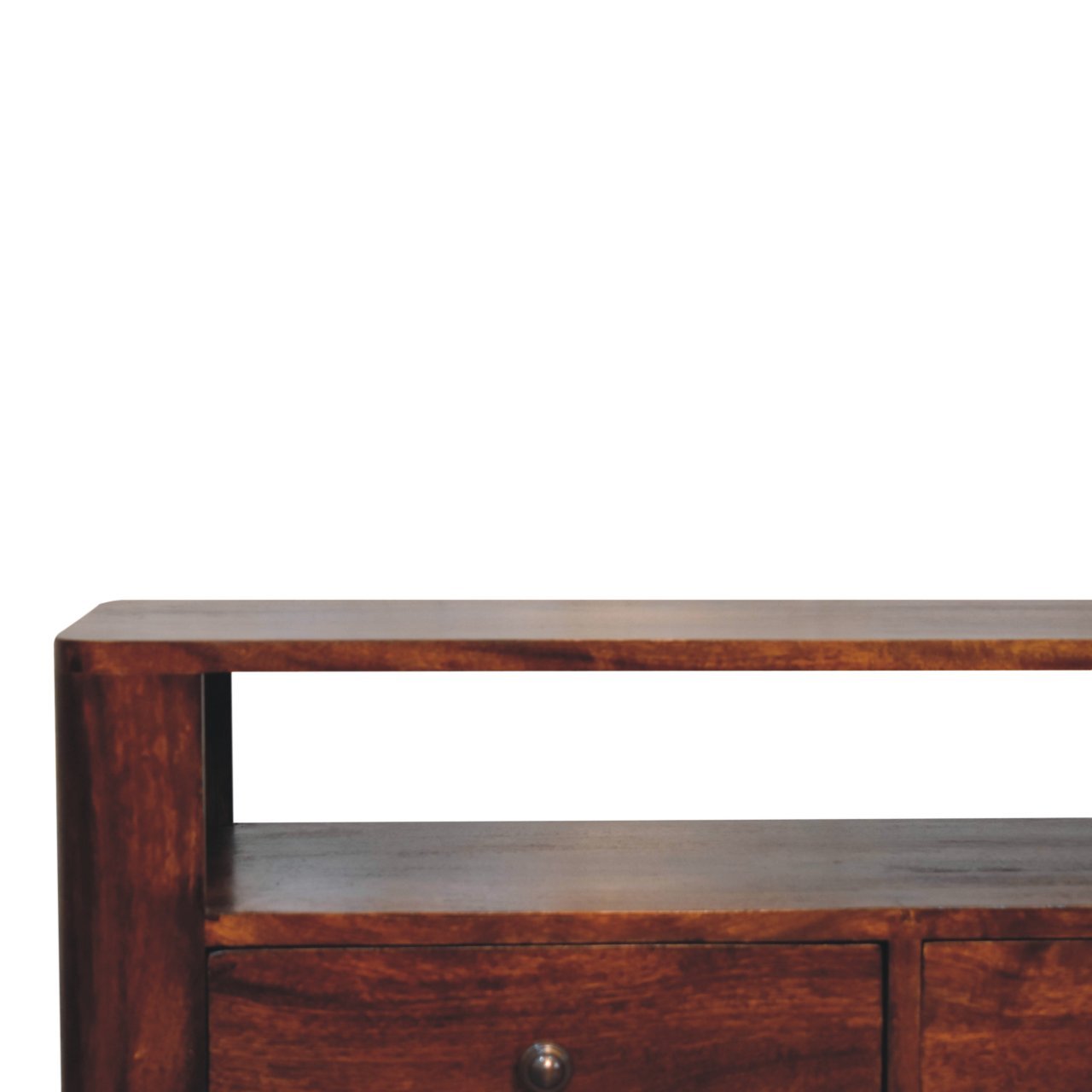 Szafka RTV z litego drewna mango – kasztanowa, 90 cm — model IN3769 - Image 4