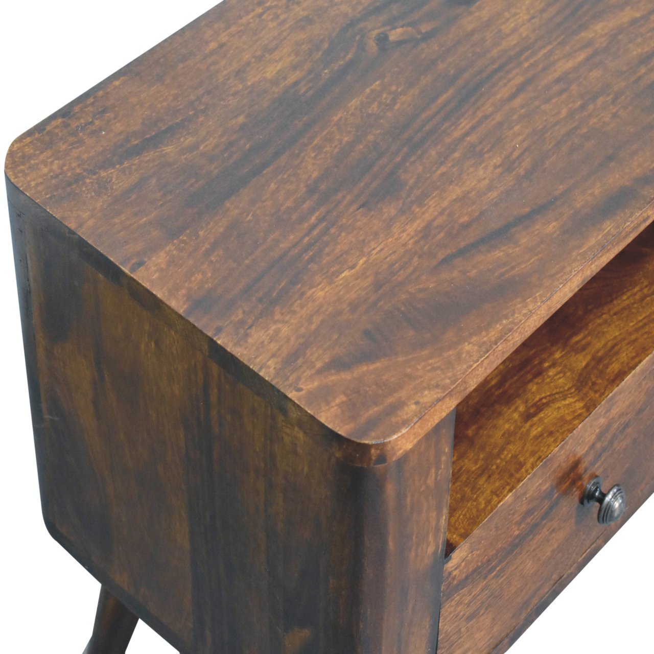 Szafka RTV z litego drewna mango – kasztanowa, 90 cm — model IN3769 - Image 5