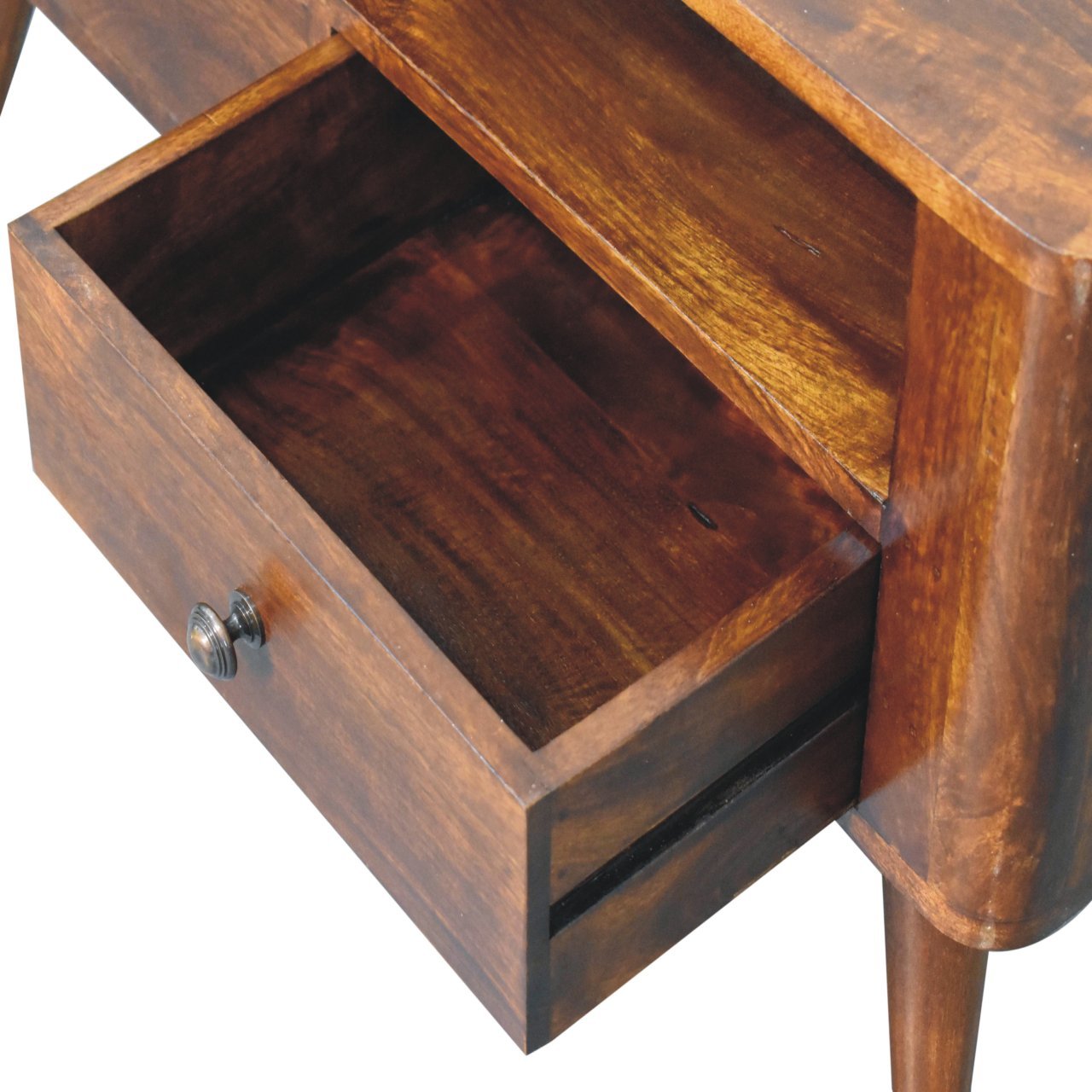 Szafka RTV z litego drewna mango – kasztanowa, 90 cm — model IN3769 - Image 6