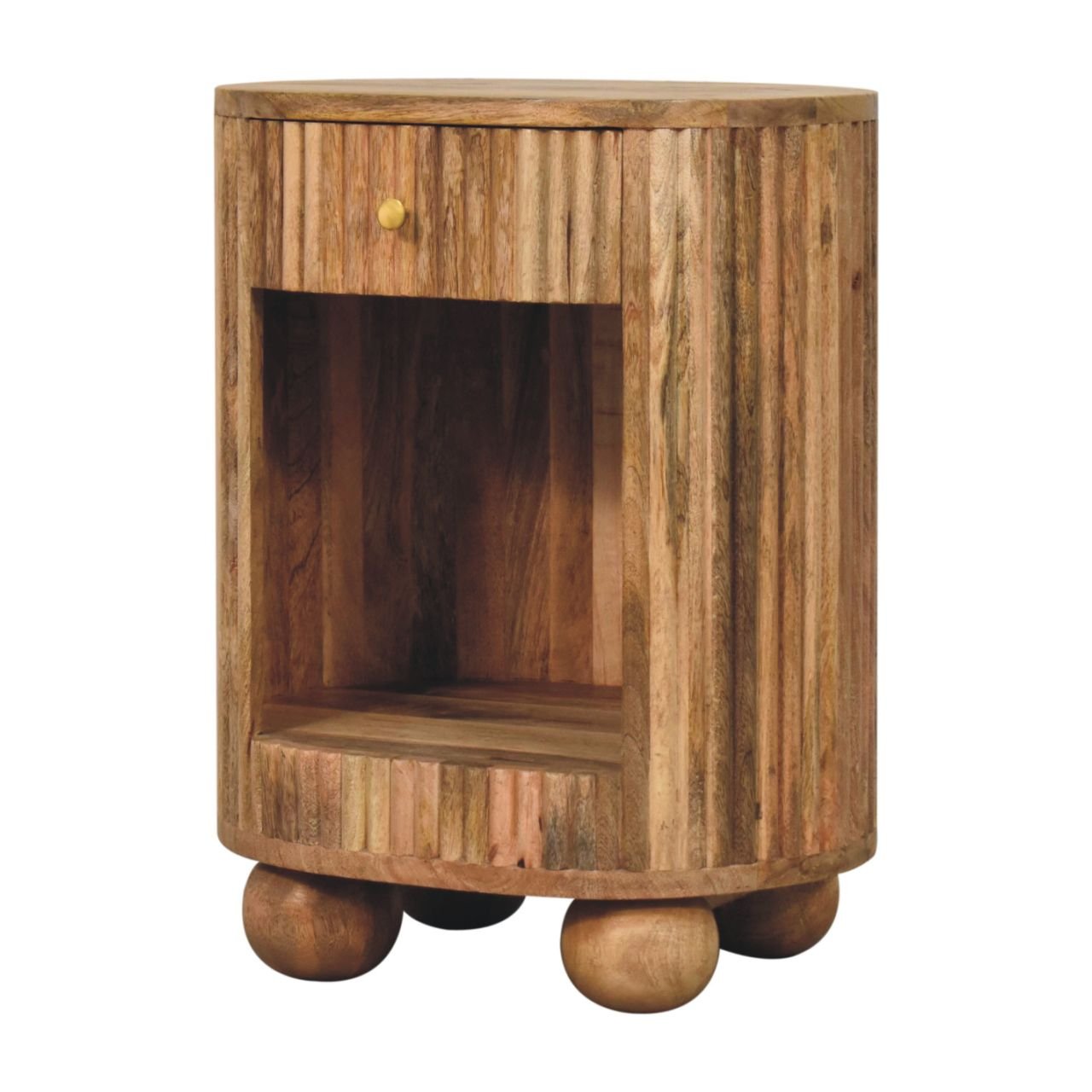 Szafka nocna Artisan IN3773 – lite drewno mango, wykończenie dębowe - obrazek 2