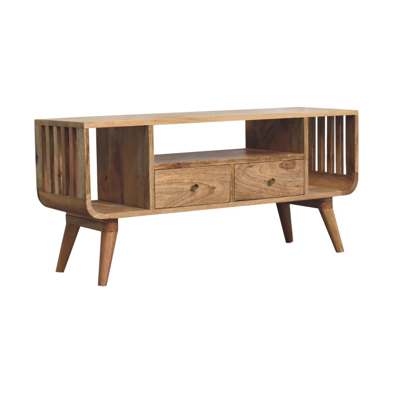 Szafka RTV Artisan IN3775 – lite drewno mango, wykończenie dębowe - obrazek 3