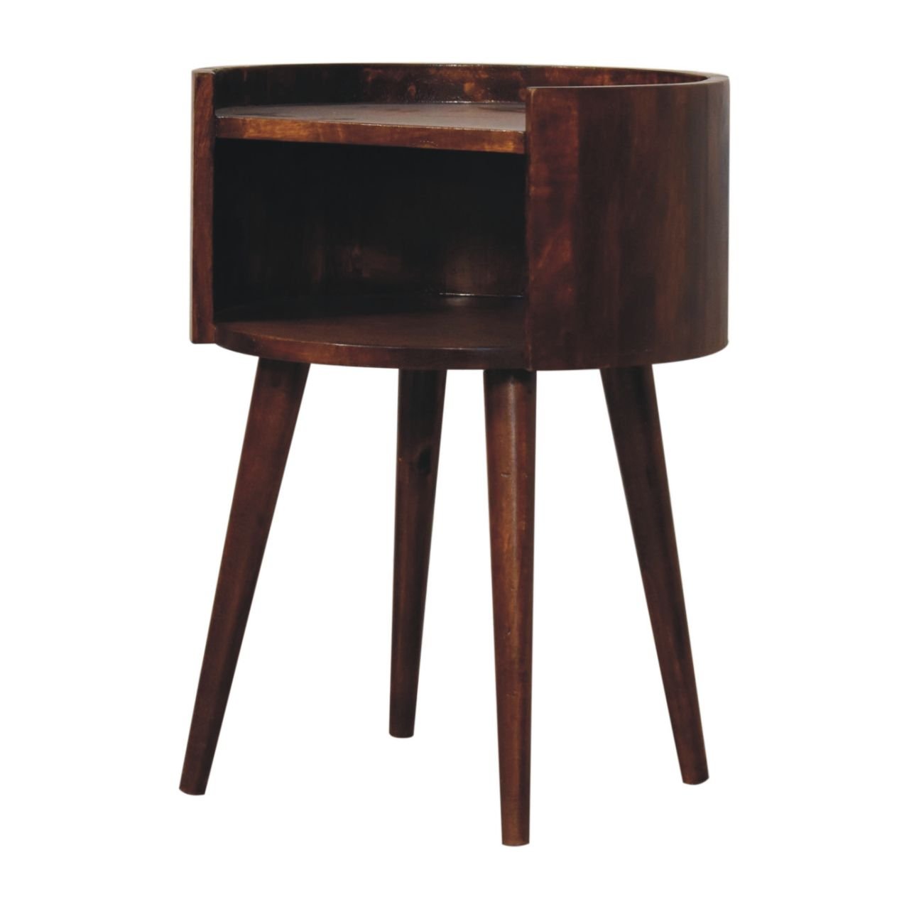 Szafka nocna z litego drewna mango – kasztanowa, 40 cm — model IN3781 - Image 2
