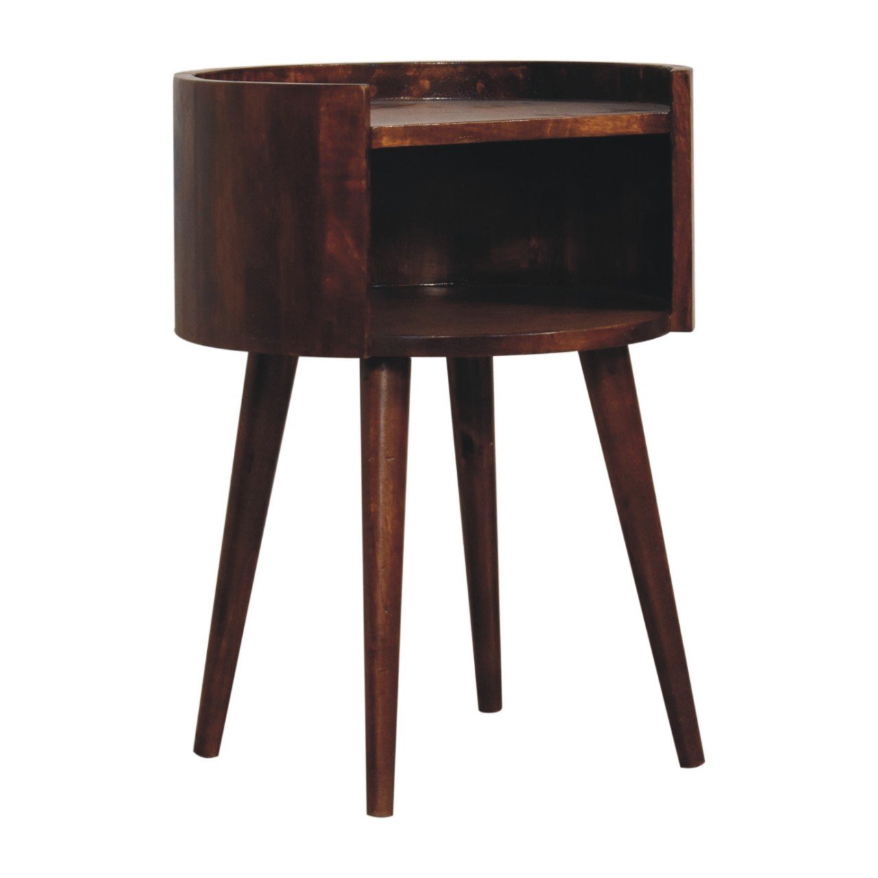 Szafka nocna z litego drewna mango – kasztanowa, 40 cm — model IN3781 - Image 3